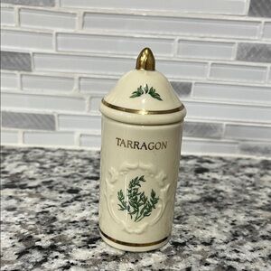 Vintage TARRAGON The Lenox Spice Garden 1992 Fine Porcelain Spice Jar
